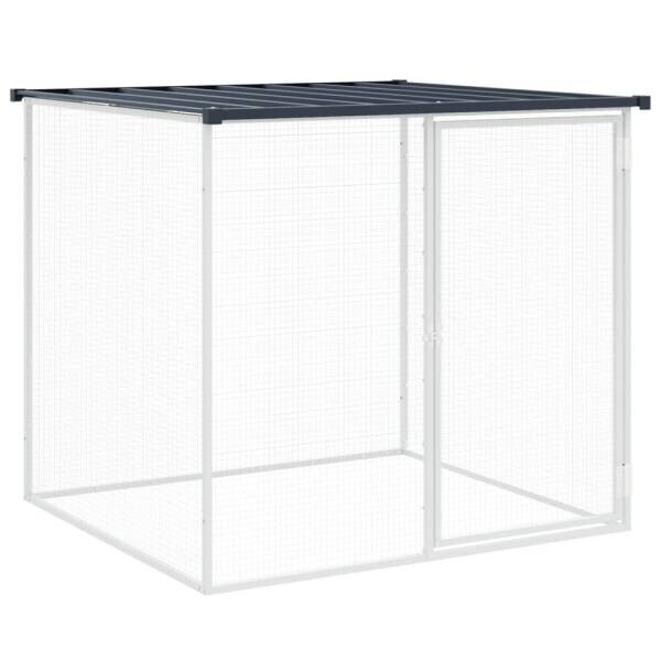 vidaXL Hühnerkäfig anthrazit Stahl B/H/L: ca. 98x87x203 cm