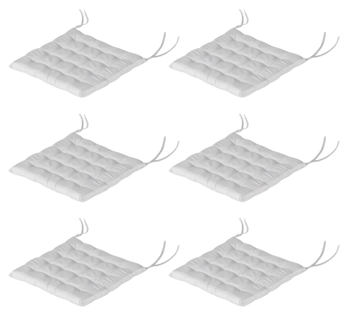 Outsunny Auflagen 6er-Set hellgrau Polyester B/H/L: ca. 40x4x40 cm