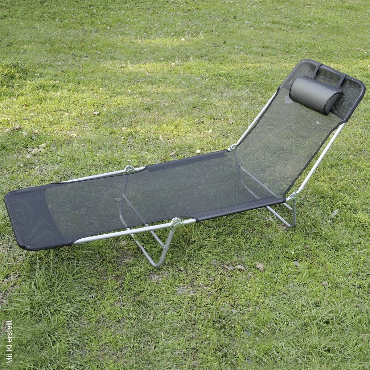 Outsunny Gartenliege schwarz Stahl B/H/L: ca. 56x24,5x182 cm