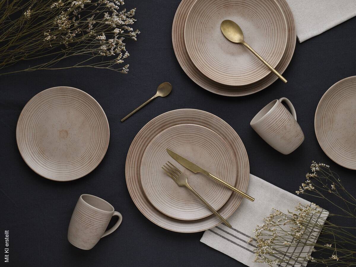 CreaTable Kombiservice Catania sand Steinzeug 16 tlg.