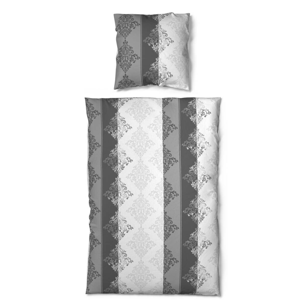 Sensation Baumwoll Bettwäsche Cotton touch anthrazit weiß 52% Baumwolle, 48% Polyester B/L: ca. 135x200 cm