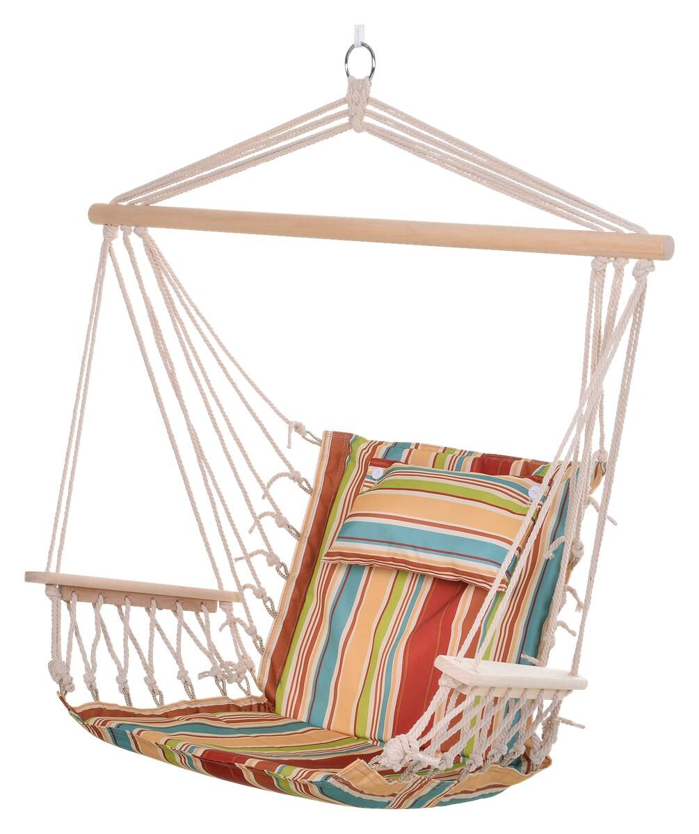 Outsunny Hängesessel bunt Polyester-Mischgewebe H/L: ca. 106x100 cm
