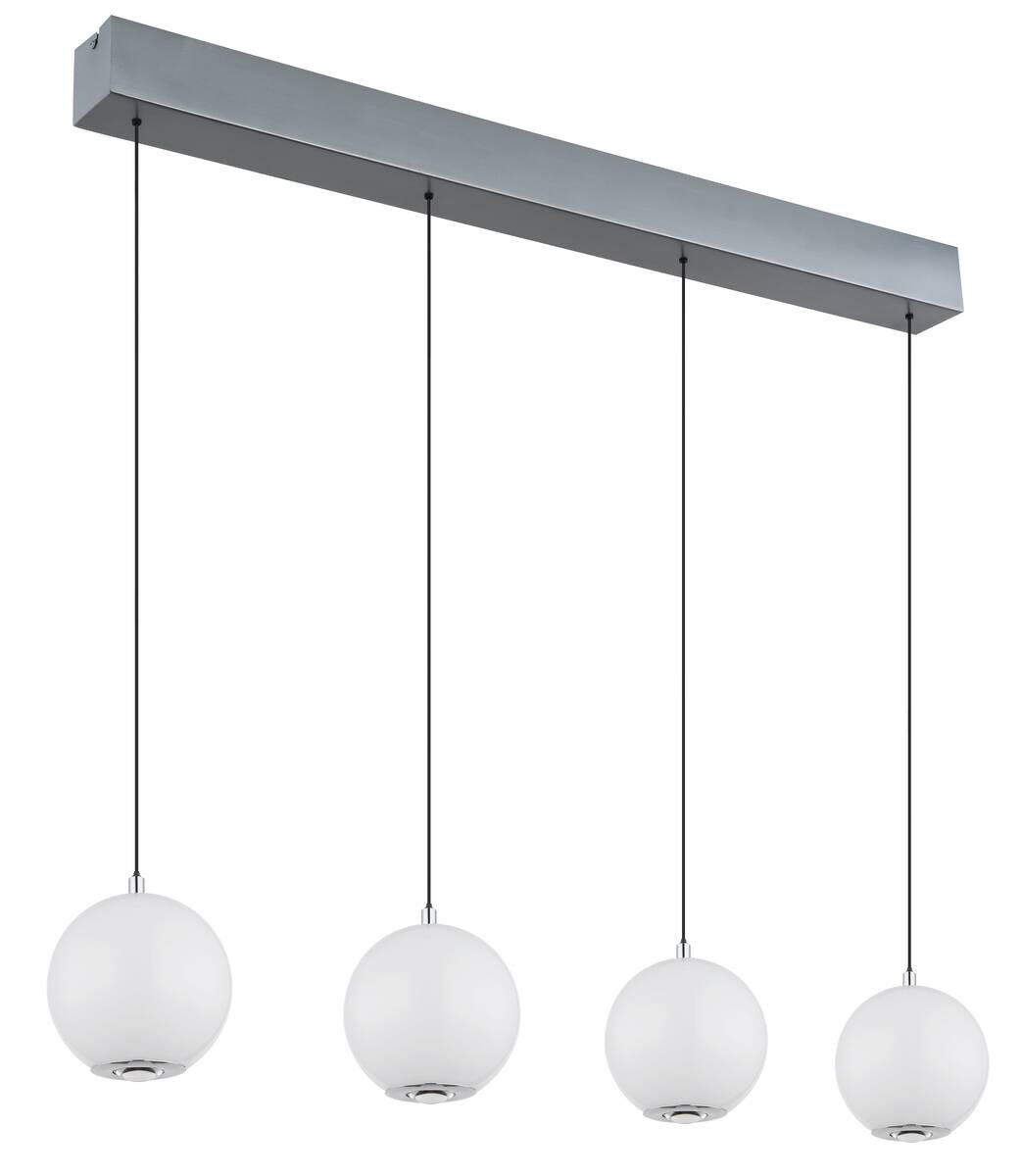GLOBO Pendelleuchte grau Opal Metall Glas B/H/T/L: ca. 15x150x99x99 cm 1.0 Brennstellen