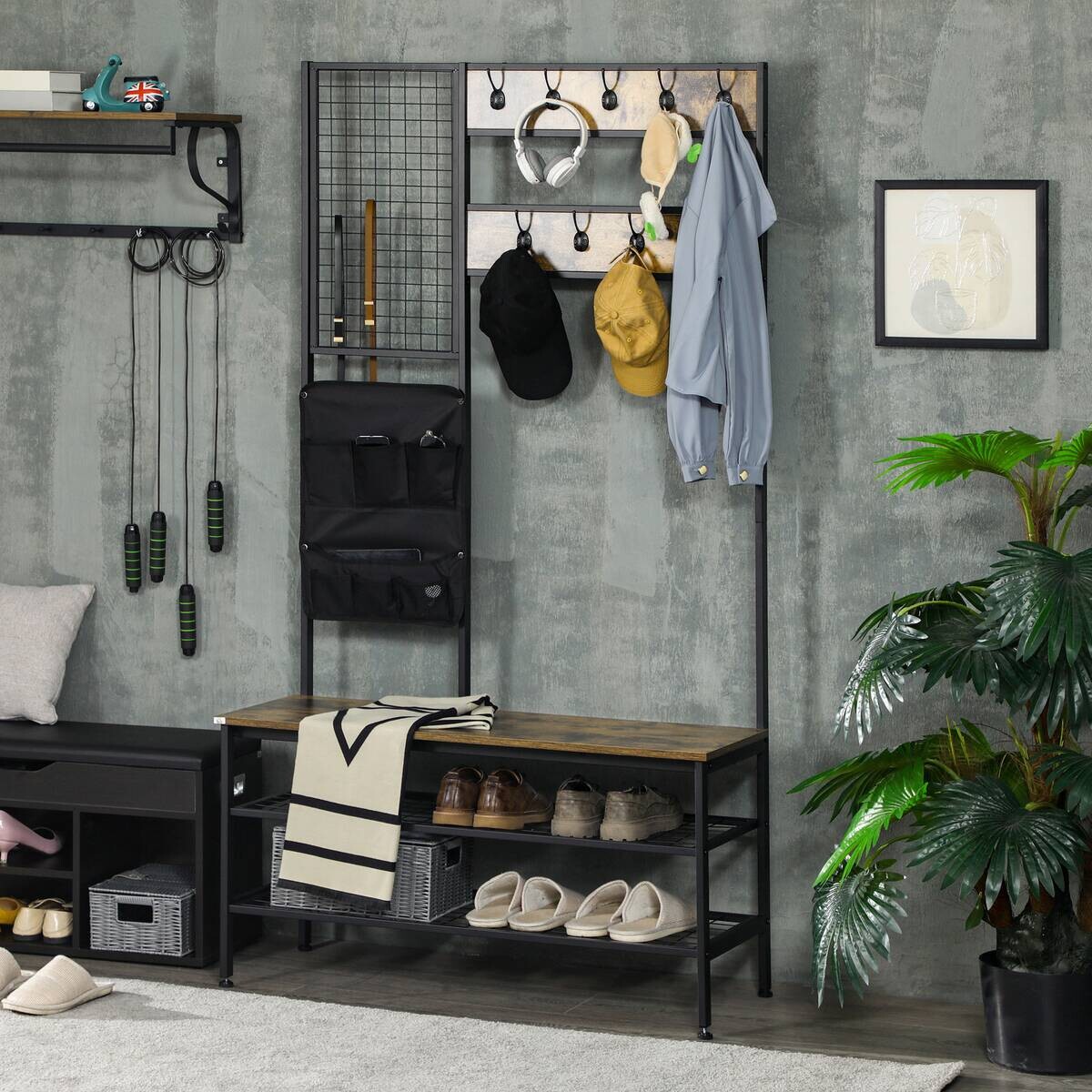 HOMCOM Garderobe braun Spanplatte B/H/L: ca. 40x100x185 cm