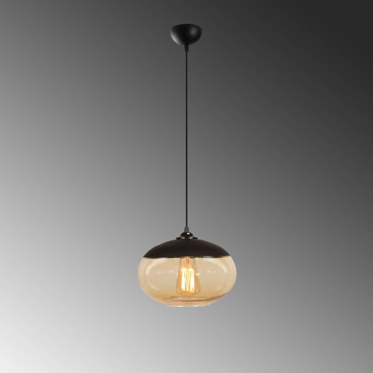 Opviq Pendelleuchte Camini honig schwarz Eisen B/H/T/L/D: ca. 25x113x25x25x25 cm E27 1 Brennstellen