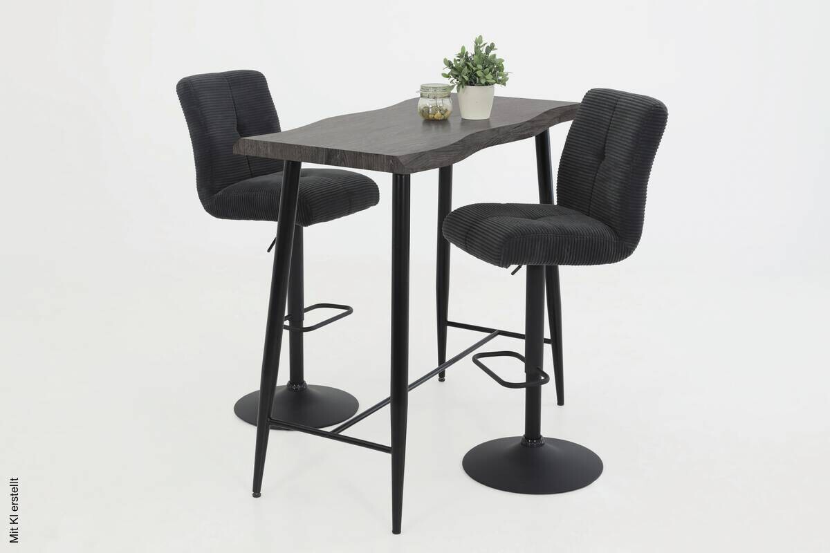 Barhocker Leni I, 2er-Set anthrazit B/H/T: ca. 44x124x57 cm