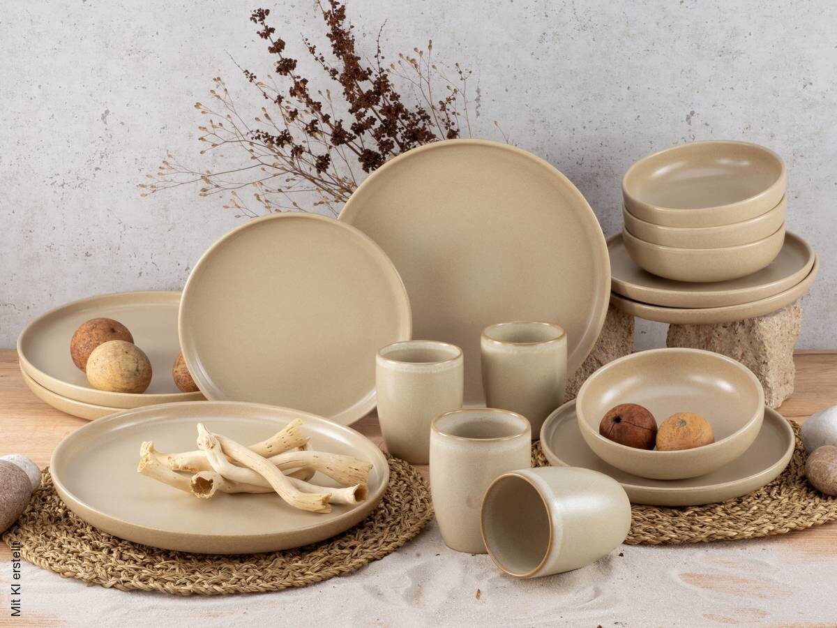 CreaTable Kombiservice Uno sand Steinzeug 16 tlg.