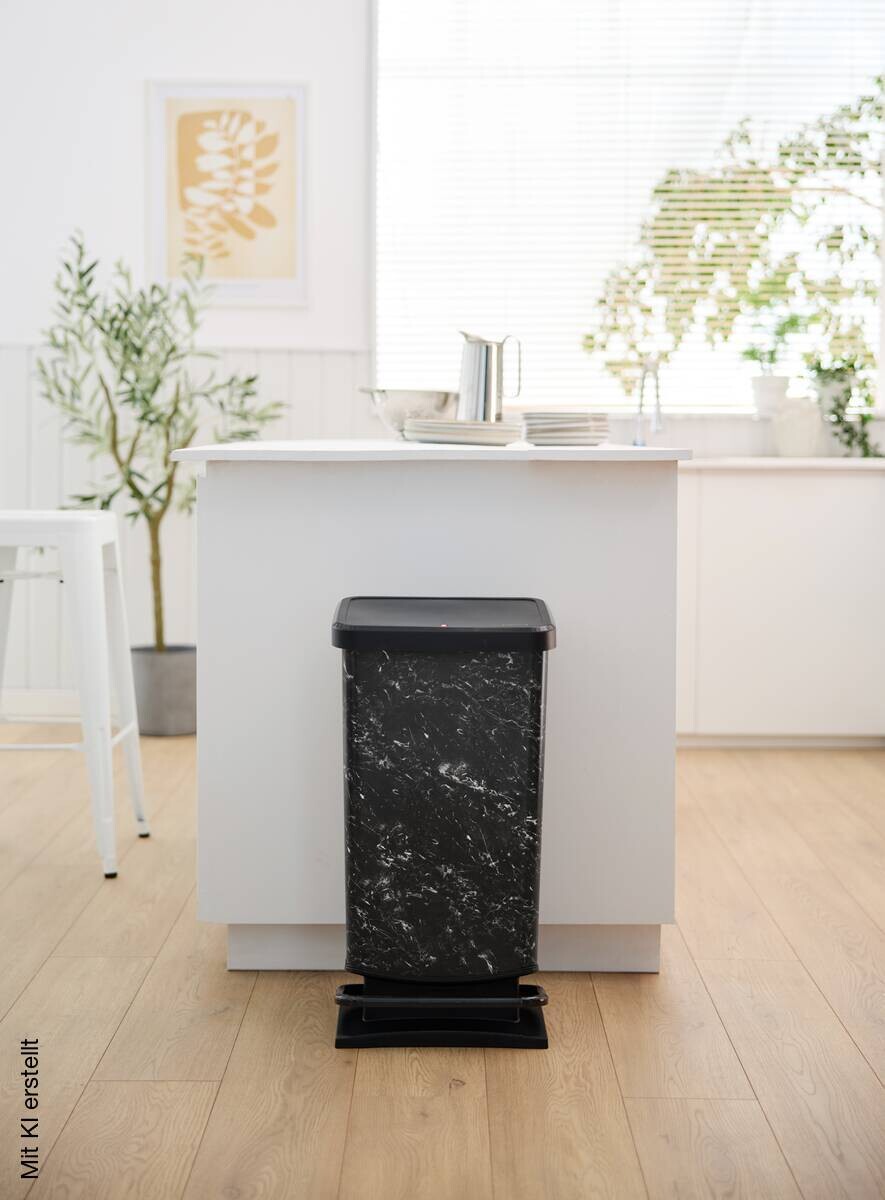 Treteimer schwarz B/H/L: ca. 29x67x35 cm