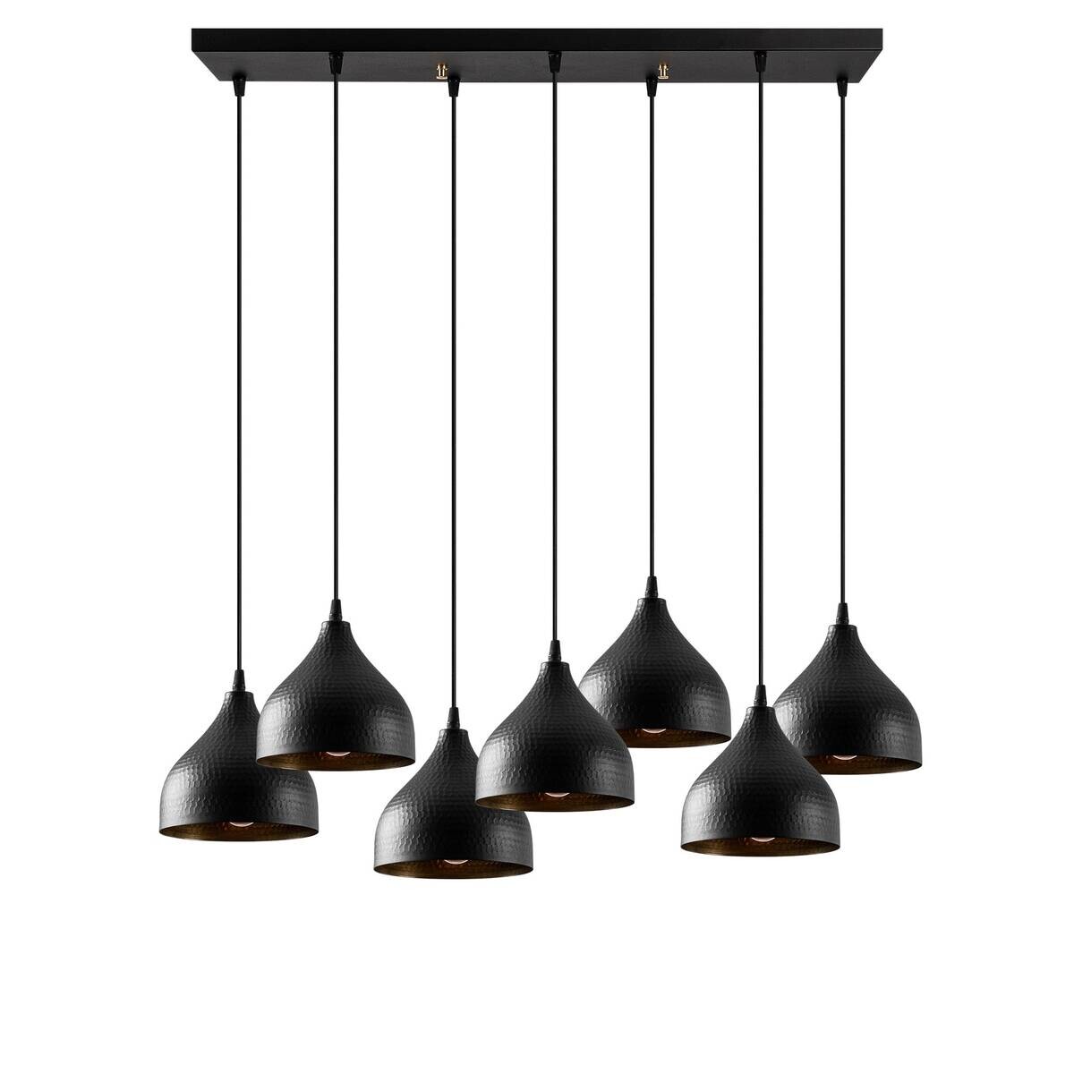 Opviq Pendelleuchte Tattoo-6221 schwarz B/H/T/L: ca. 88x114x40x88 cm E27 7 Brennstellen