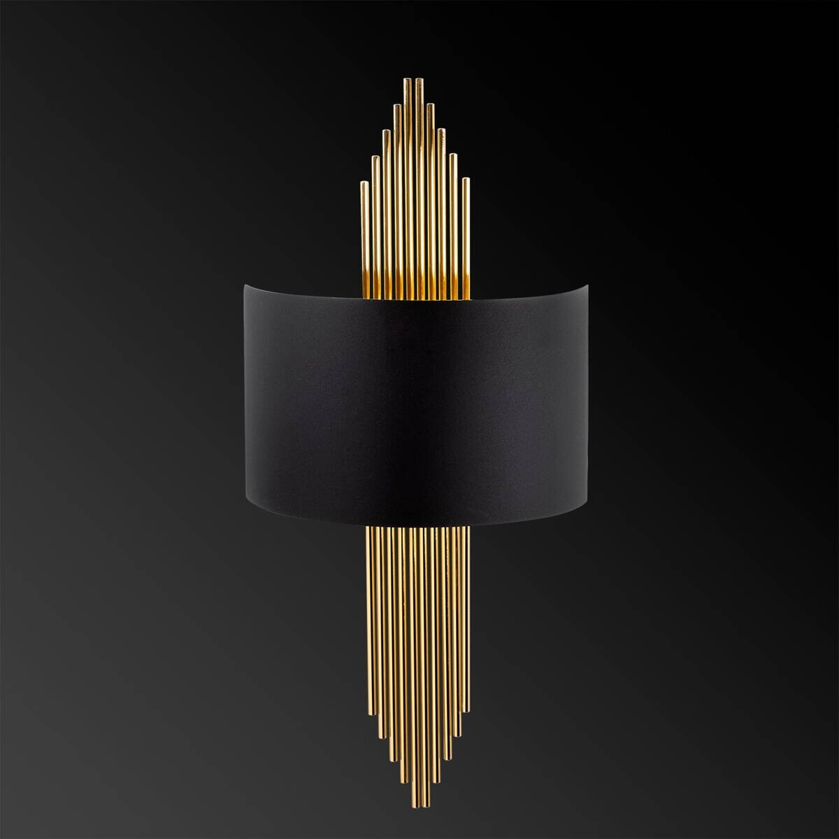 Opviq Wandleuchte Ringel gold schwarz Metall B/H/T/L: ca. 10x22x10x75 cm E27 1 Brennstellen