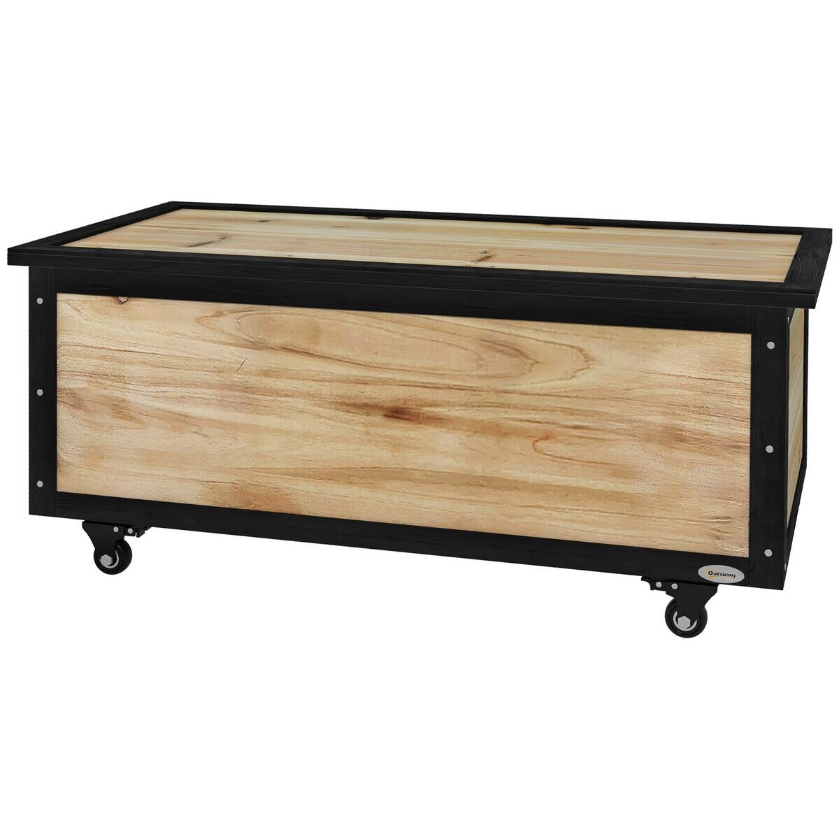 Outsunny Aufbewahrungsbox natur Polypropylen B/H/L: ca. 50x100x43 cm
