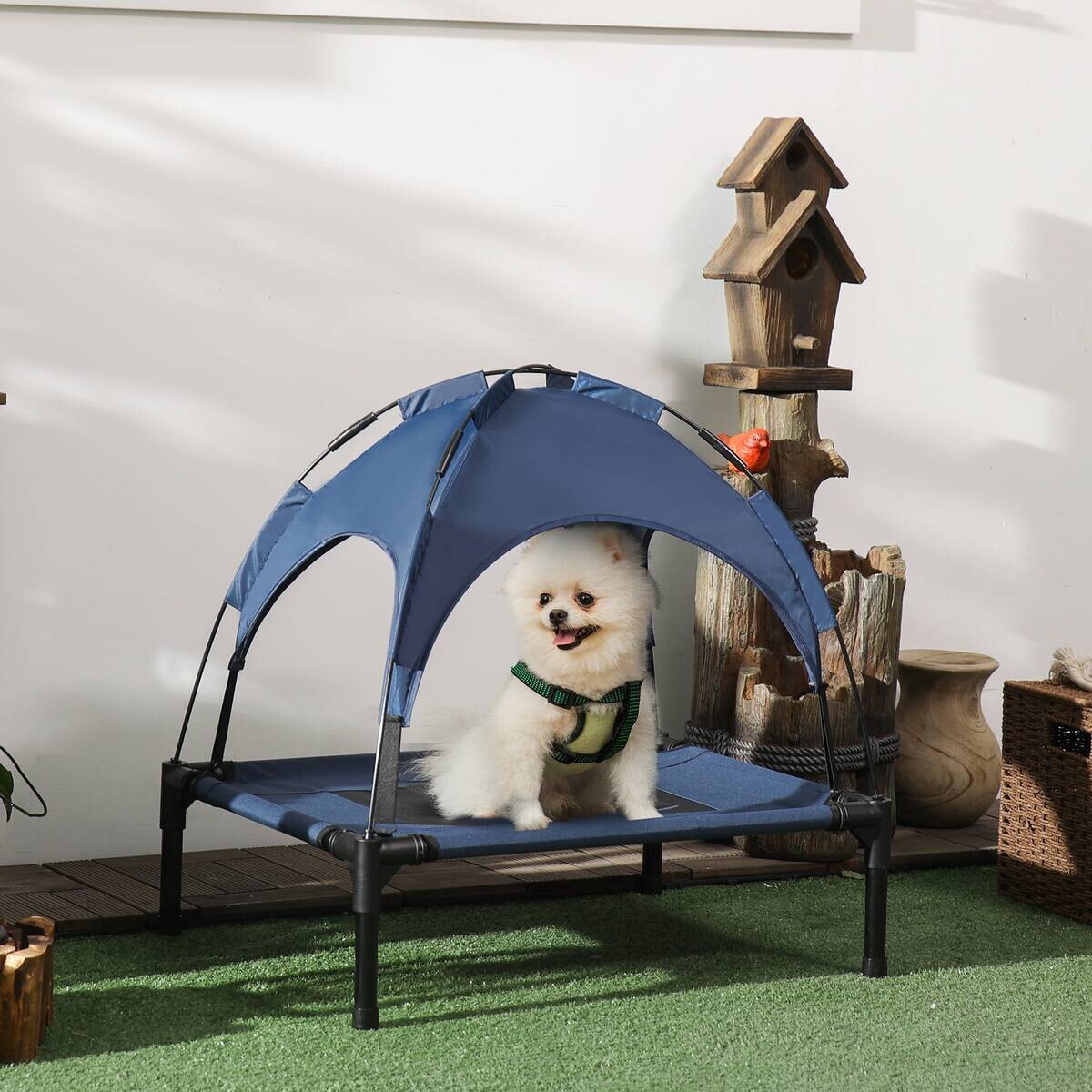 PawHut Hunde-Zubehör dunkelblau Edelstahl B/H/L: ca. 46x61x62 cm