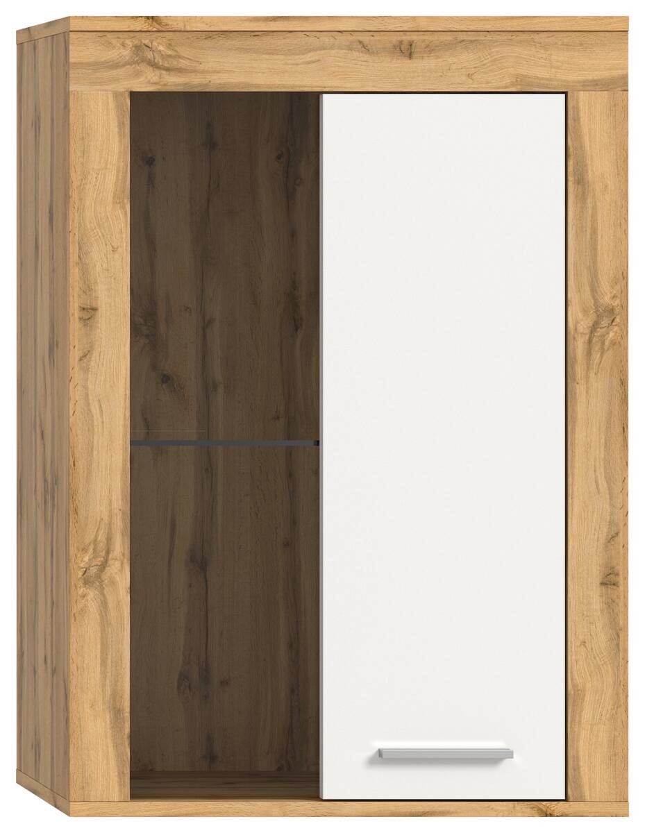 Vitrine Jam Eiche Wotan Nachbildung weiß B/H/T: ca. 60x86x35 cm