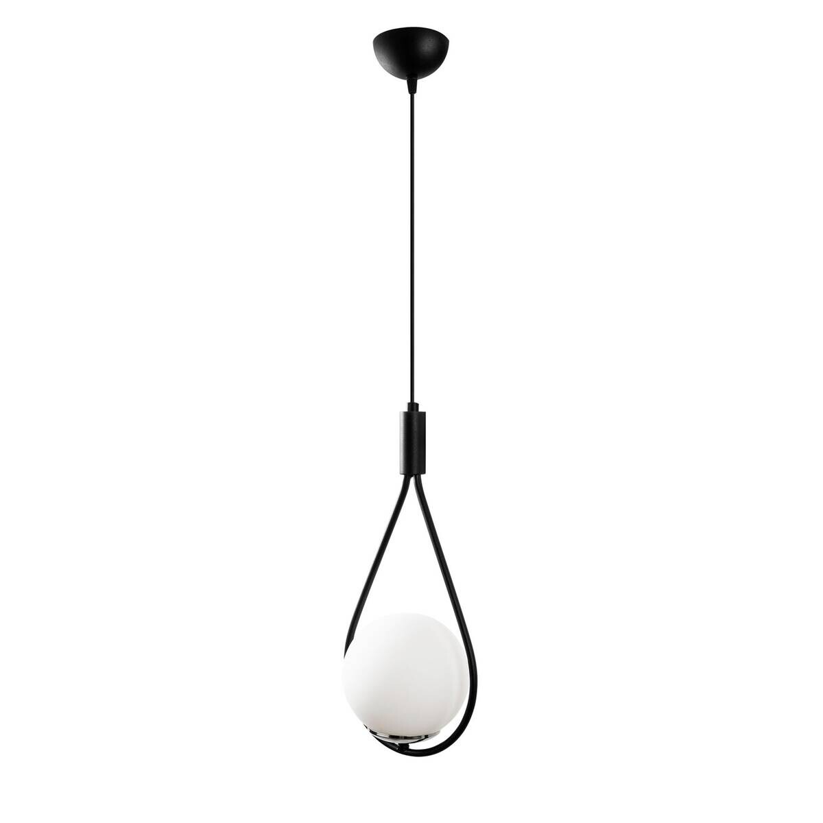 Opviq Pendelleuchte Mudoni schwarz Eisen Glas B/H/T/L/D: ca. 15x136x15x20x15 cm E27 1 Brennstellen