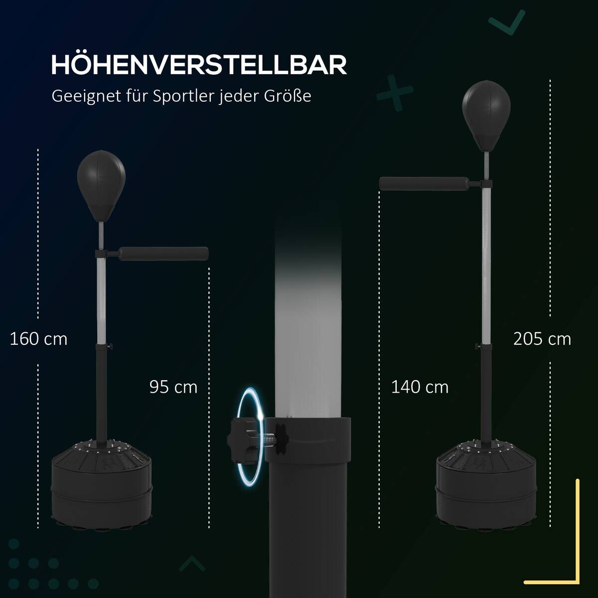 SPORTNOW Fitness-Zubehör schwarz Edelstahl B/H/L: ca. 48x76x205 cm