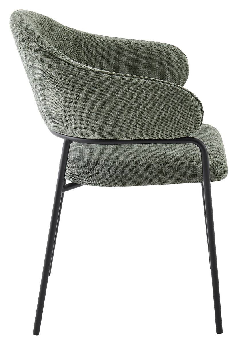 Stuhl CURVE, 2er-Set grün Stoff B/H/T: ca. 60x86x58 cm