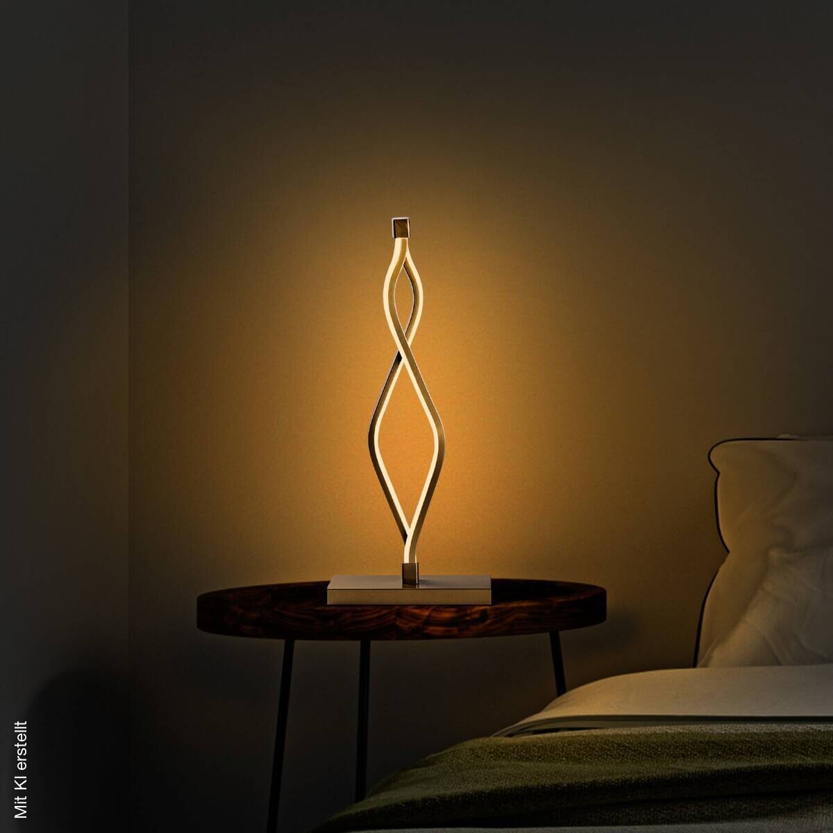 Opviq LED-Tischleuchte gold Metall B/H/T: ca. 20x48x12 cm