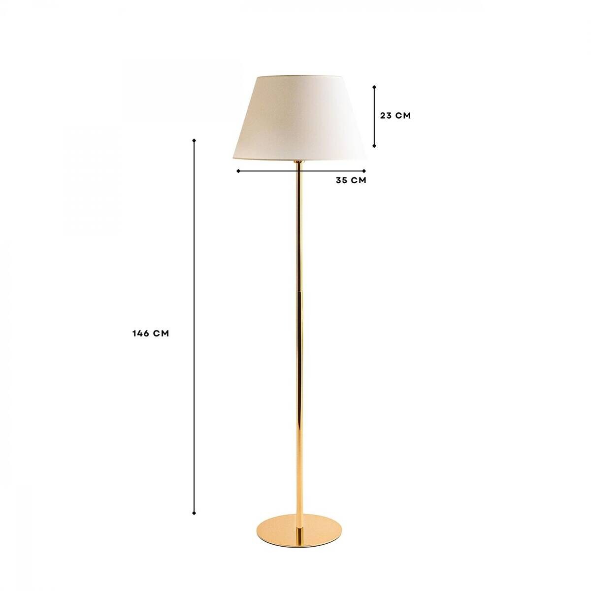 Stehleuchte creme PVC Metall B/H/L/D: ca. 35x146x35x35 cm E27 1 Brennstellen