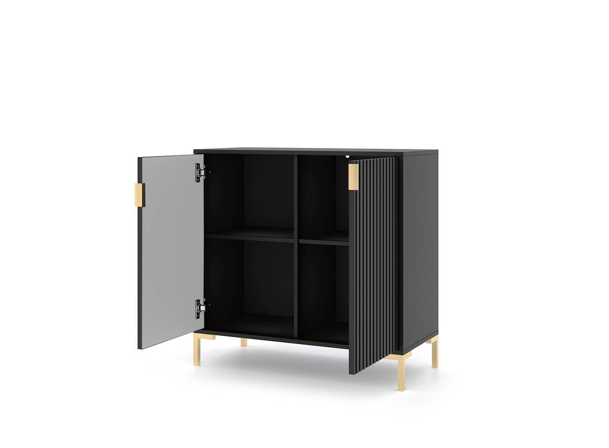 Kommode FLINN schwarz B/H/T: ca. 88,2x85,8x40 cm