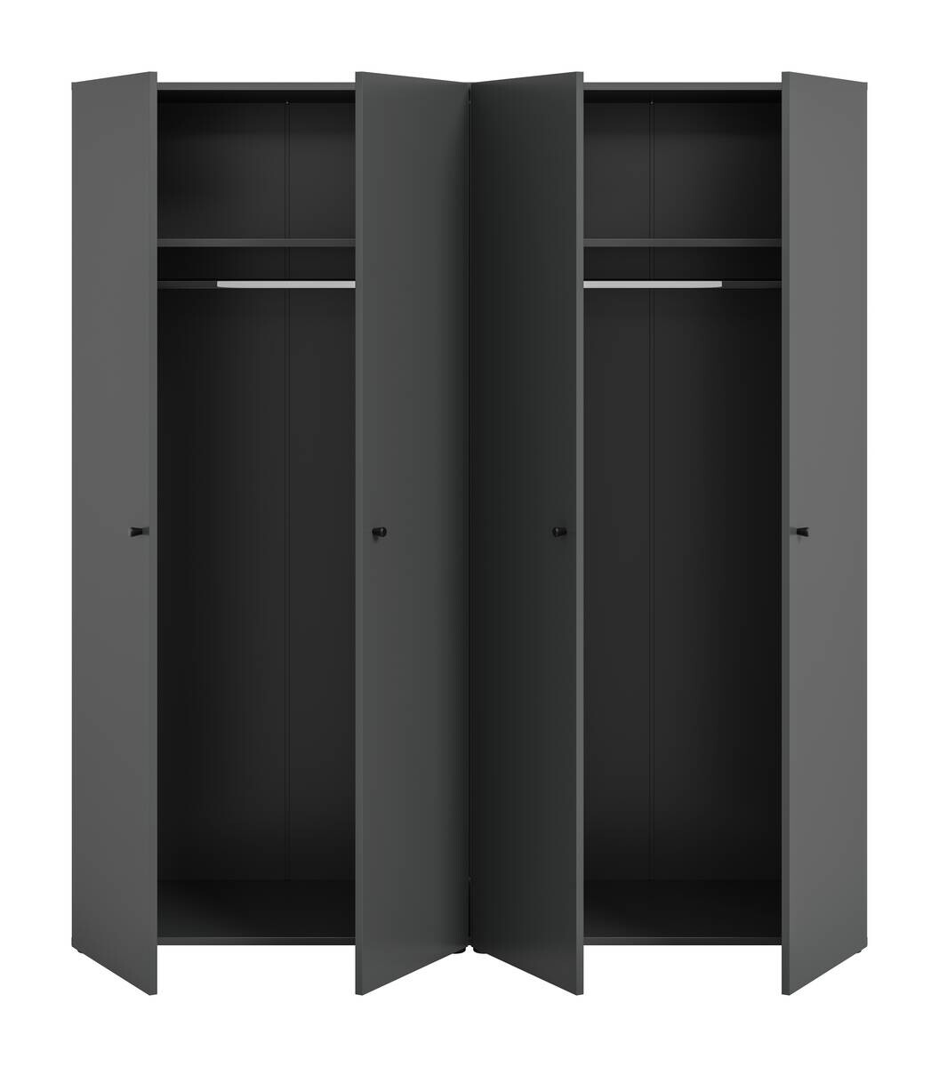 Kleiderschrank DARWIN anthrazit B/H/T: ca. 160x176x51 cm