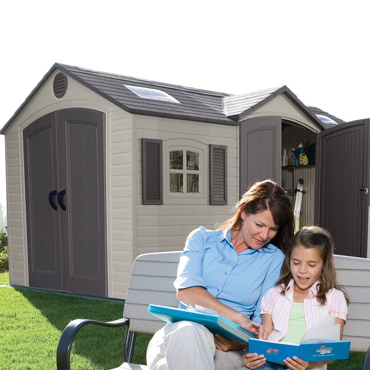 Lifetime Gerätehaus Residenz hellgrau B/H/L: ca. 457,2x243,84x243,84 cm