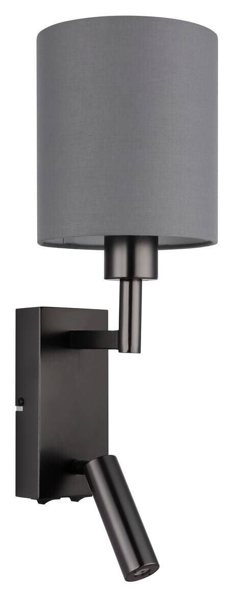 GLOBO Wandleuchte grau schwarz Metall B/H/L: ca. 17x45,5x15 cm E27 2 Brennstellen