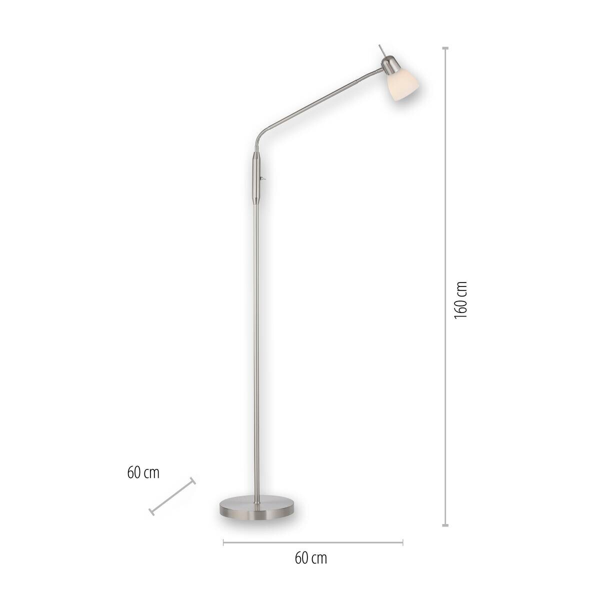 Just Light Stehleuchte Karo Stahl Aluminium Kunststoff Glas B/H/L: ca. 60x160x60 cm E14 1 Brennstellen