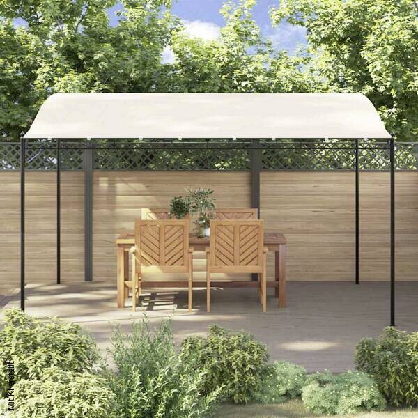 vidaXL Markise creme 100% Polyester Stahl B/H/T/L: ca. 300x255x300x400 cm