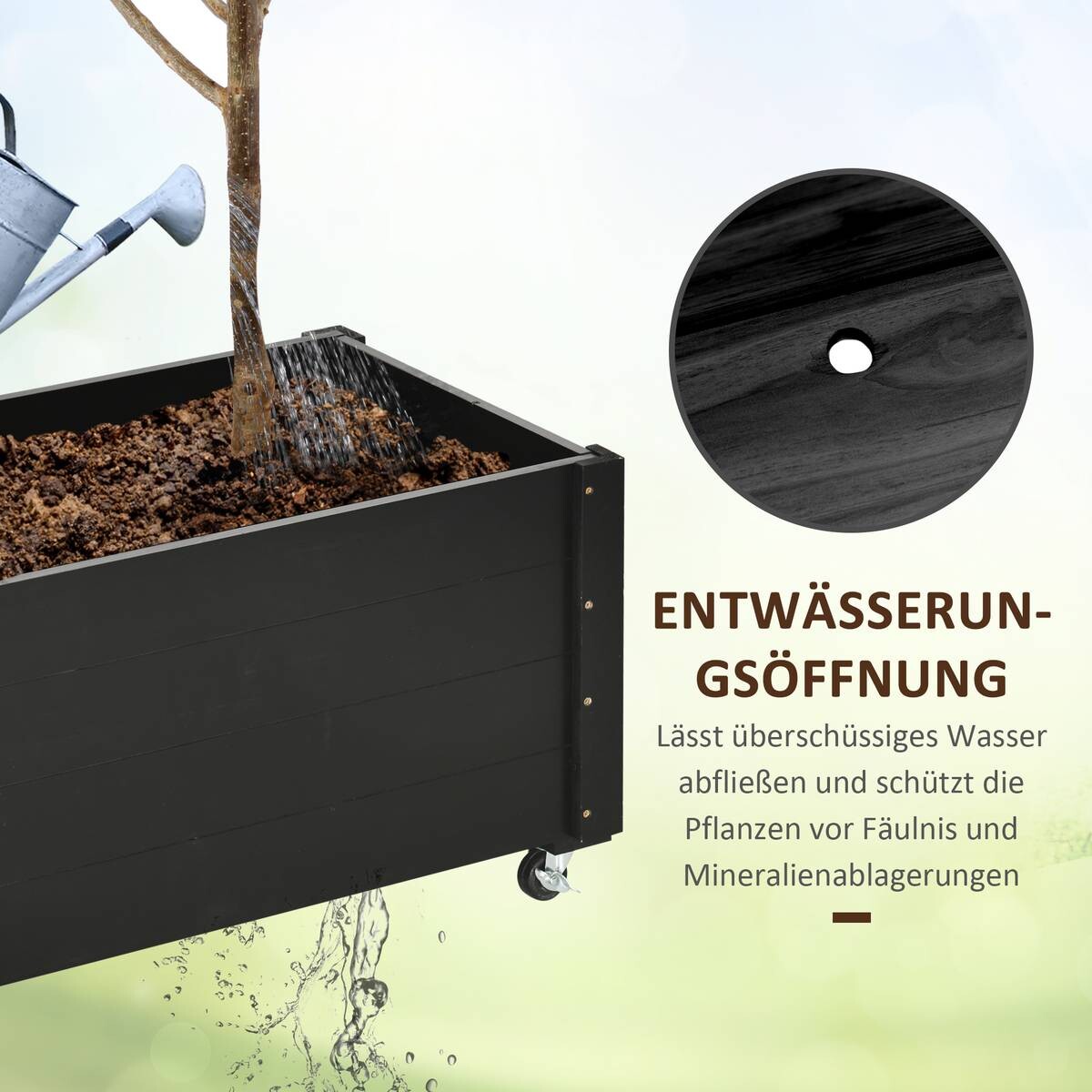 Outsunny Pflanzenbeet schwarz B/H/L: ca. 48x47x89 cm