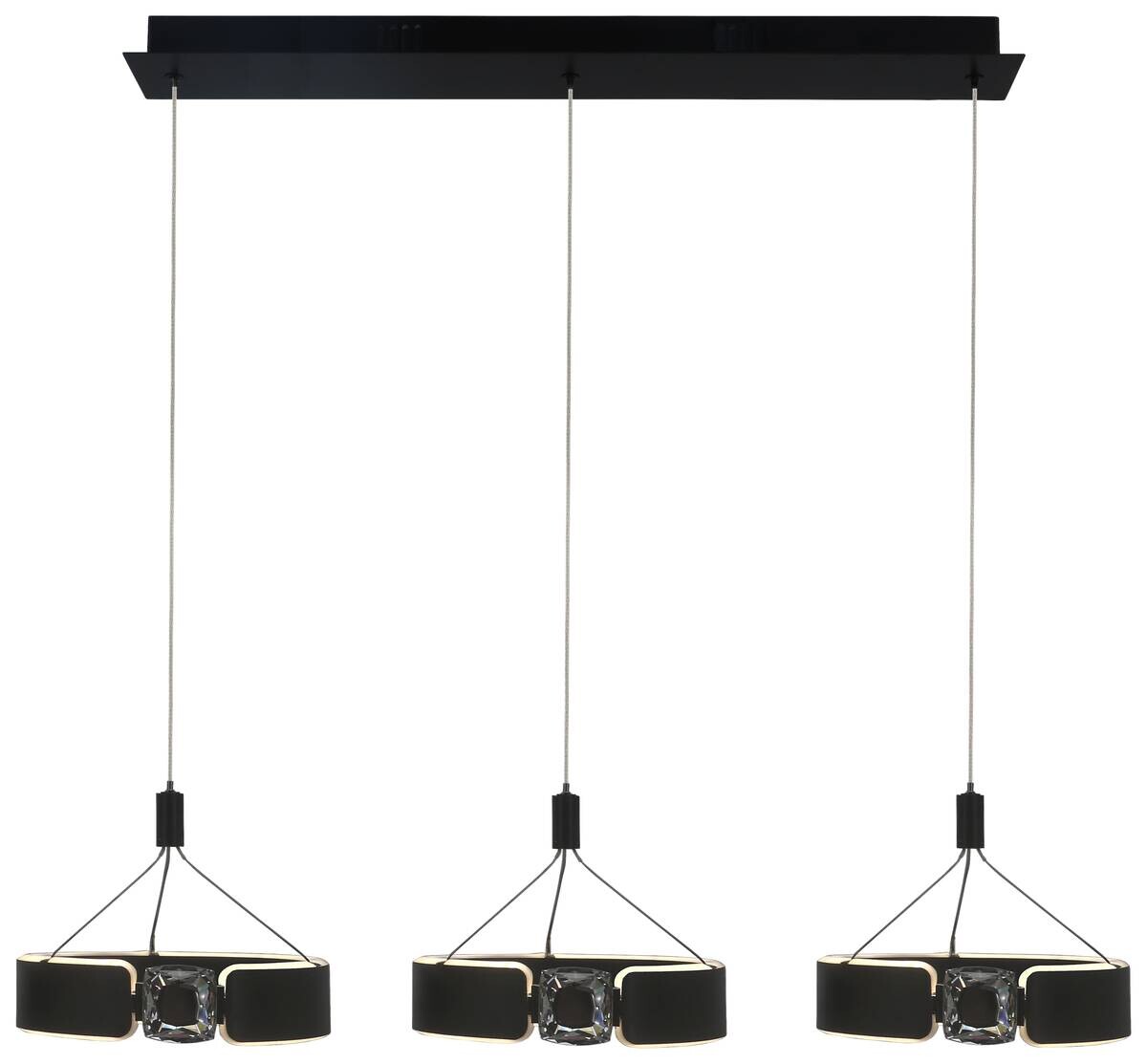 POCOline LED-Pendelleuchte schwarz Metall B/H/T: ca. 82x120x22 cm 3.0 Brennstellen