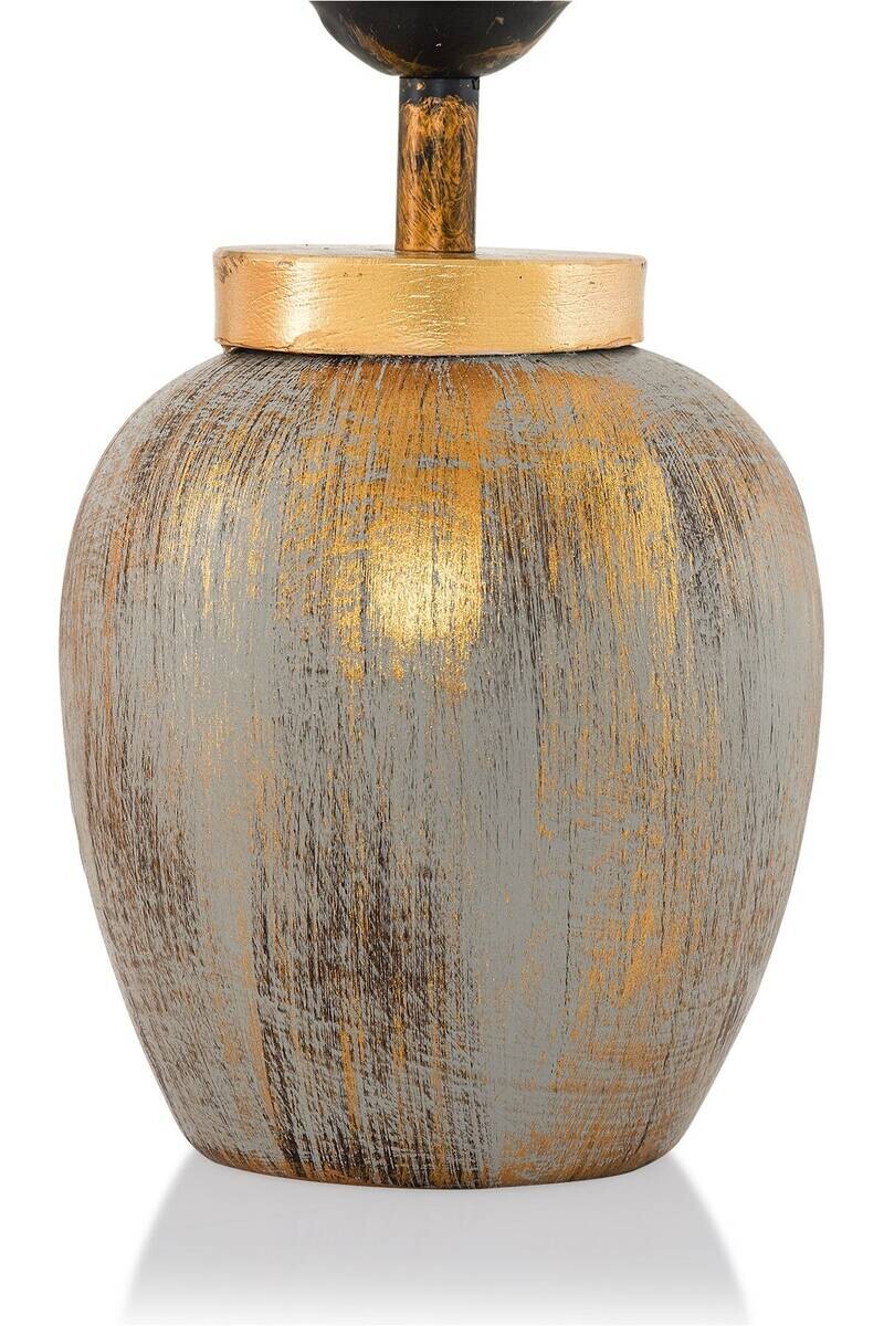 Opviq Tischleuchte gold creme Keramik B/H/L: ca. 30x47x30 cm E27 1 Brennstellen