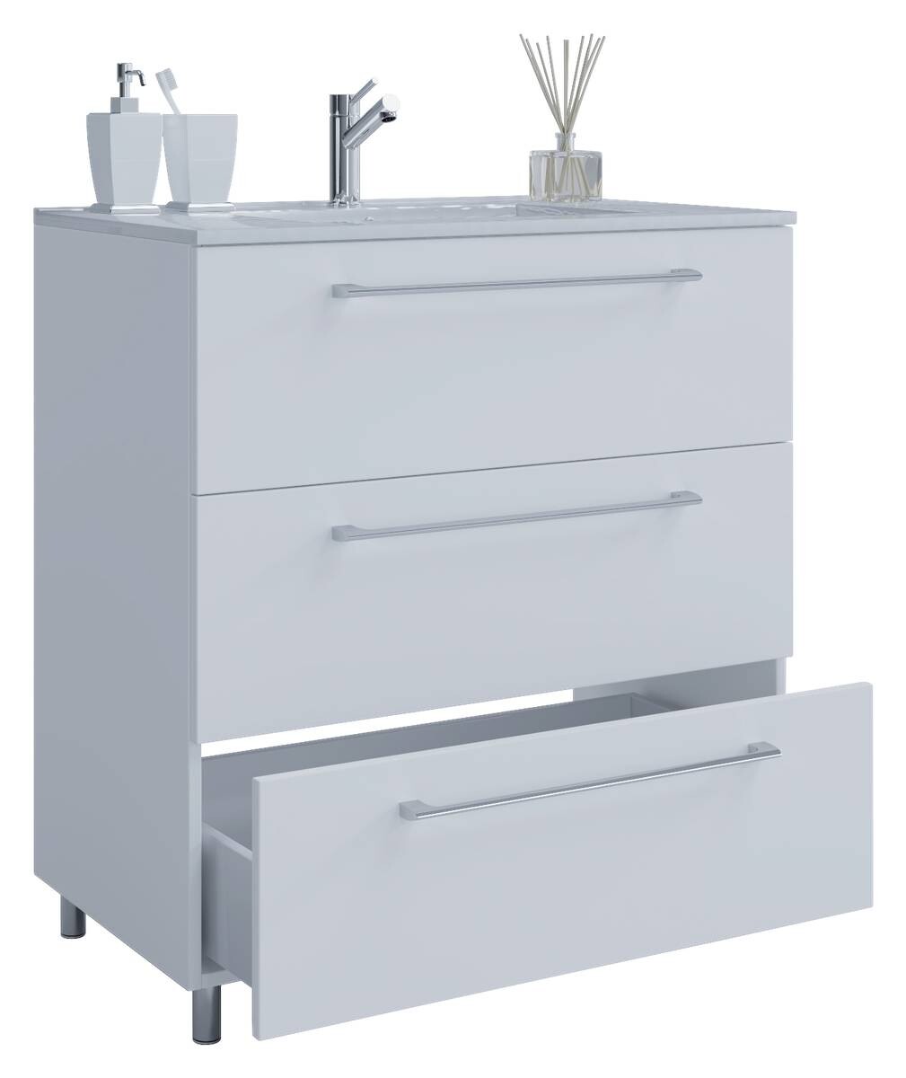 Badblock 2tlg-Schubo weiß weiß B/H/T: ca. 80x86x46 cm