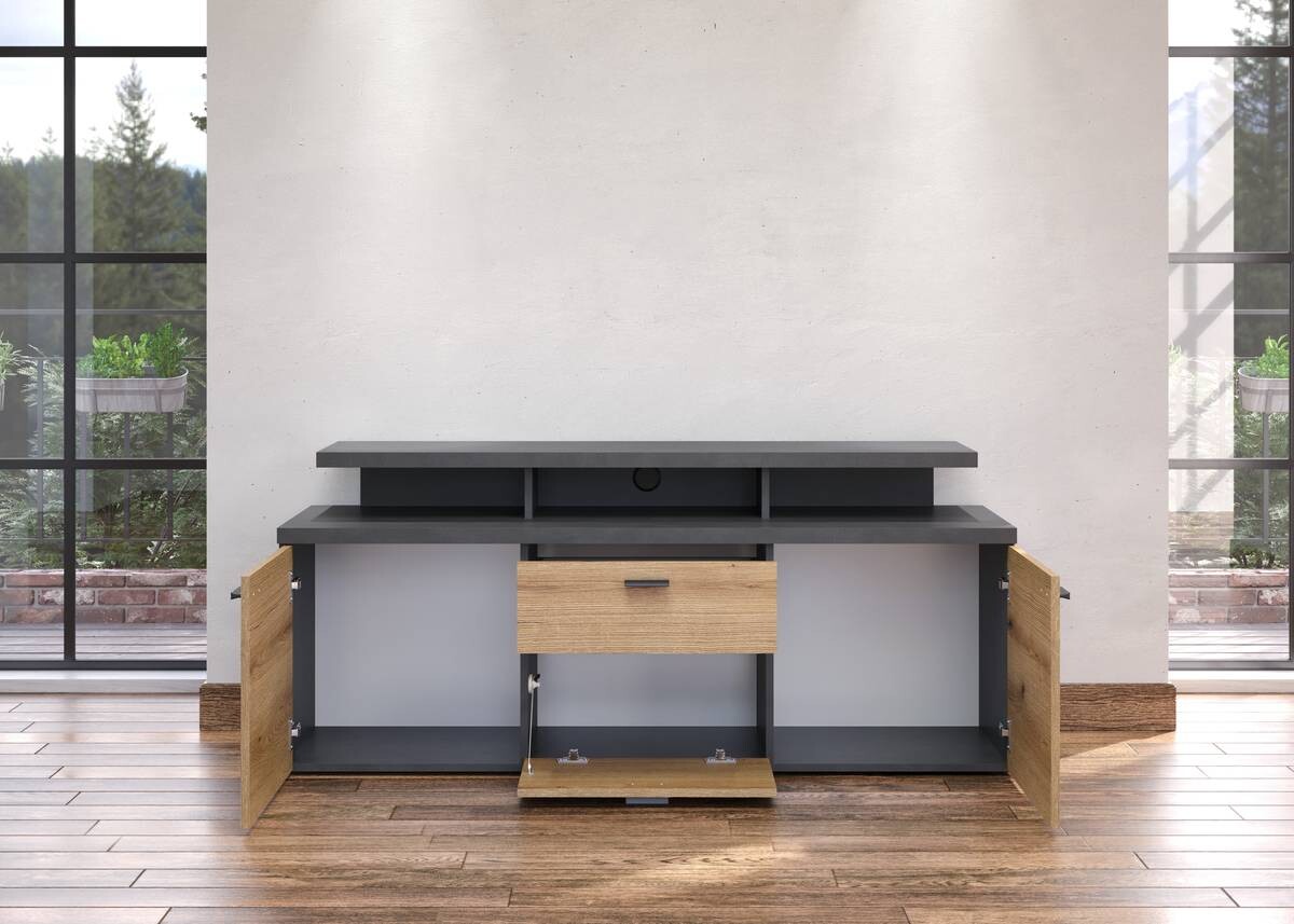 TV-Lowboard Mood Eiche Evoke Coast Nachbildung Matera Nachbildung B/H/T: ca. 151x66x47 cm