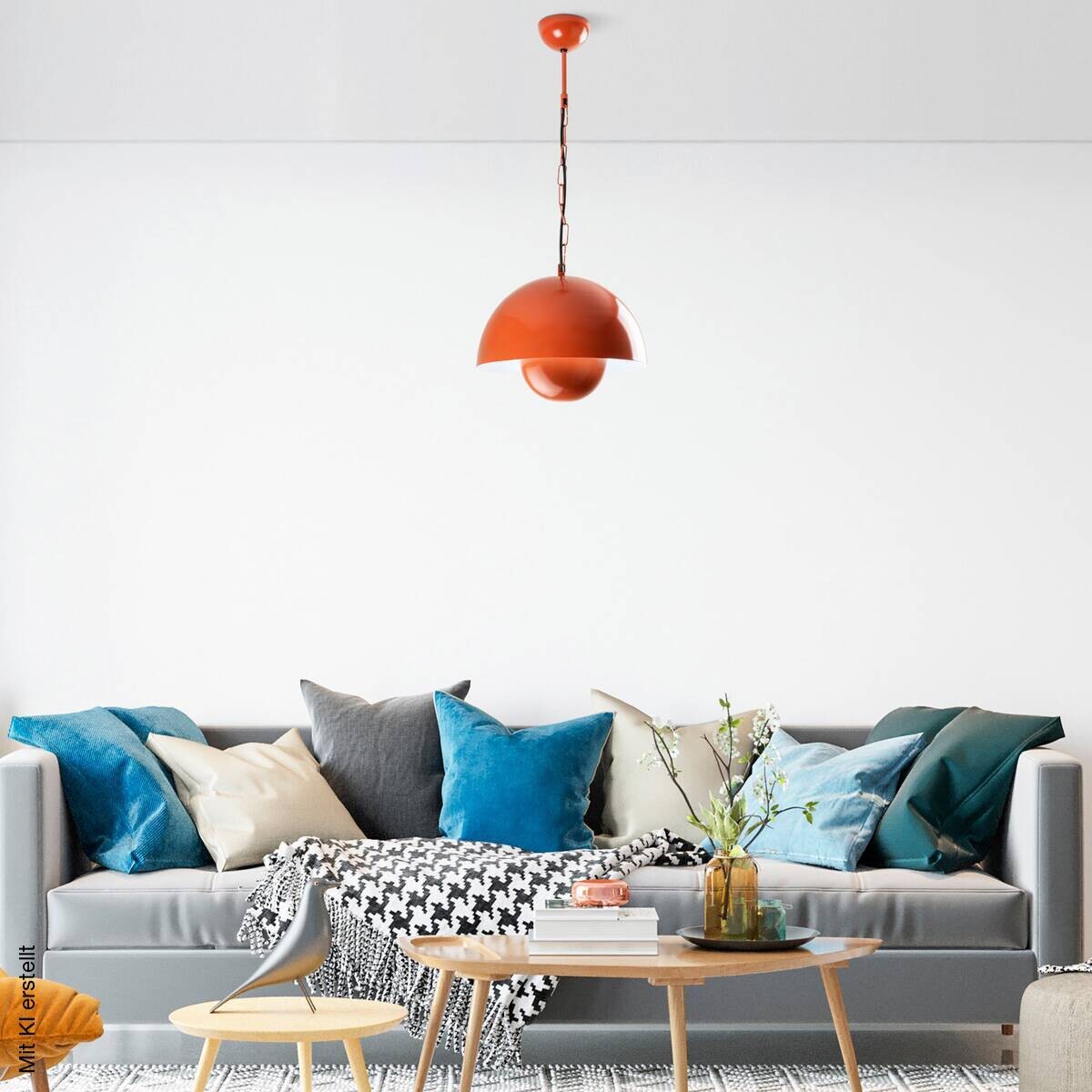 Opviq Pendelleuchte orange Metall B/H/T/L/D: ca. 30x70x30x30x30 cm E27 1 Brennstellen