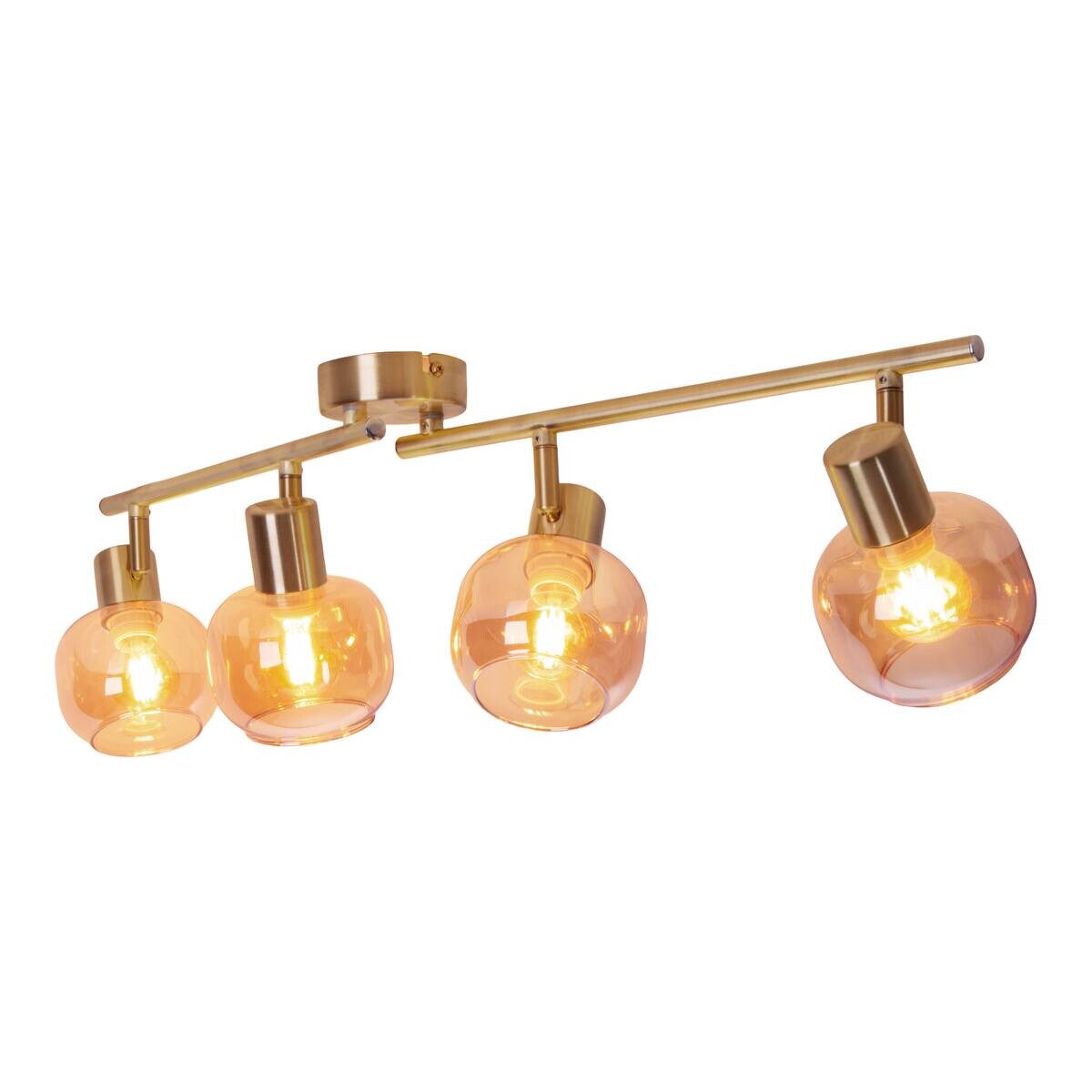 Näve Leuchten Spot gold Glas Metall B/H/T: ca. 80x20x10 cm E14 4 Brennstellen