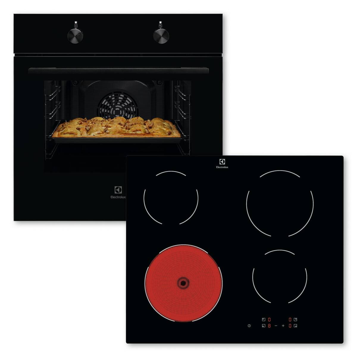 Electrolux Einbaubackofenset ELXB1K schwarz B/H/T: ca. 59,4x59x56 cm