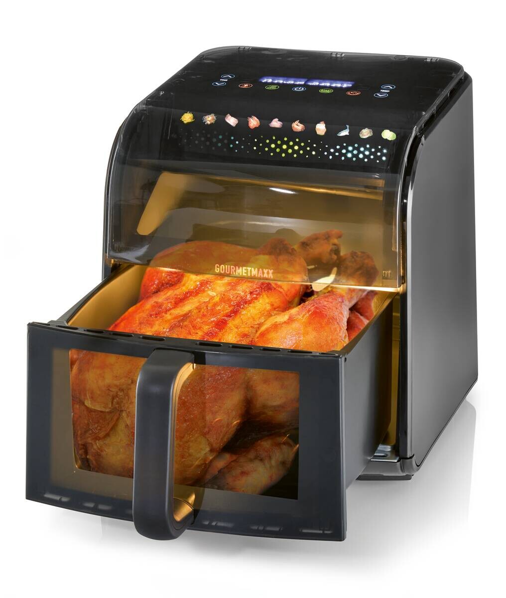 GOURMETmaxx Heißluftfritteuse schwarz Metall B/H/L: ca. 38,6x31,8x28,8 cm ca. 7 l
