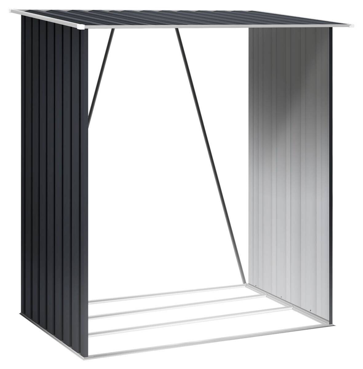 HOGGAR Feuerholzschrank Lerum anthrazit B/H/T: ca. 166x154x83 cm