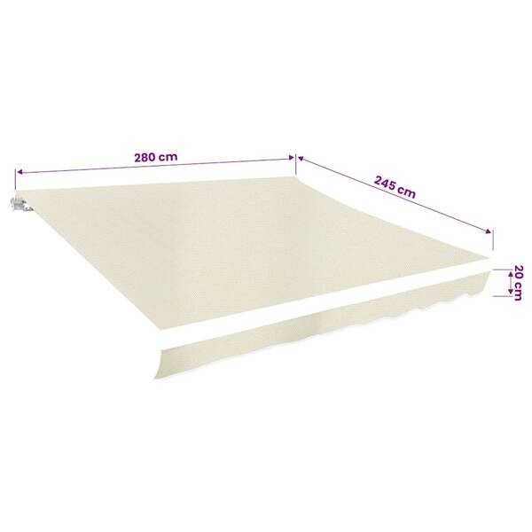 vidaXL Markisenstoff creme B/L: ca. 245x280 cm