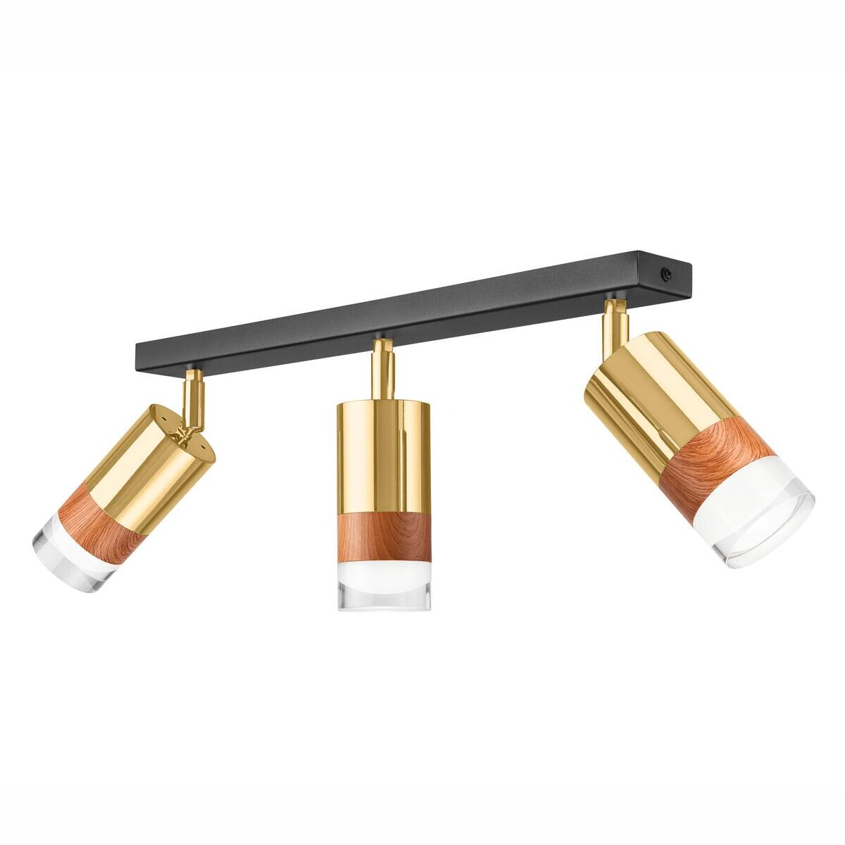 Lamkur Deckenleuchte gold Stahl Glas B/H/L: ca. 8x19x45 cm 3 Brennstellen