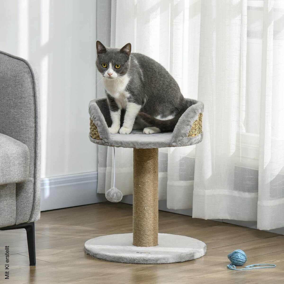 PawHut Kratzbaum grau Spanplatte B/H/L: ca. 40x49x40 cm