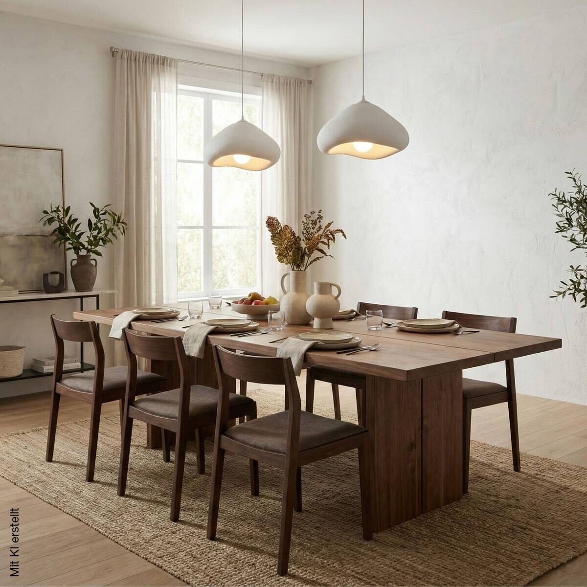 Opviq Pendelleuchte weiß B/H/T: ca. 68x105x32 cm E27 2 Brennstellen