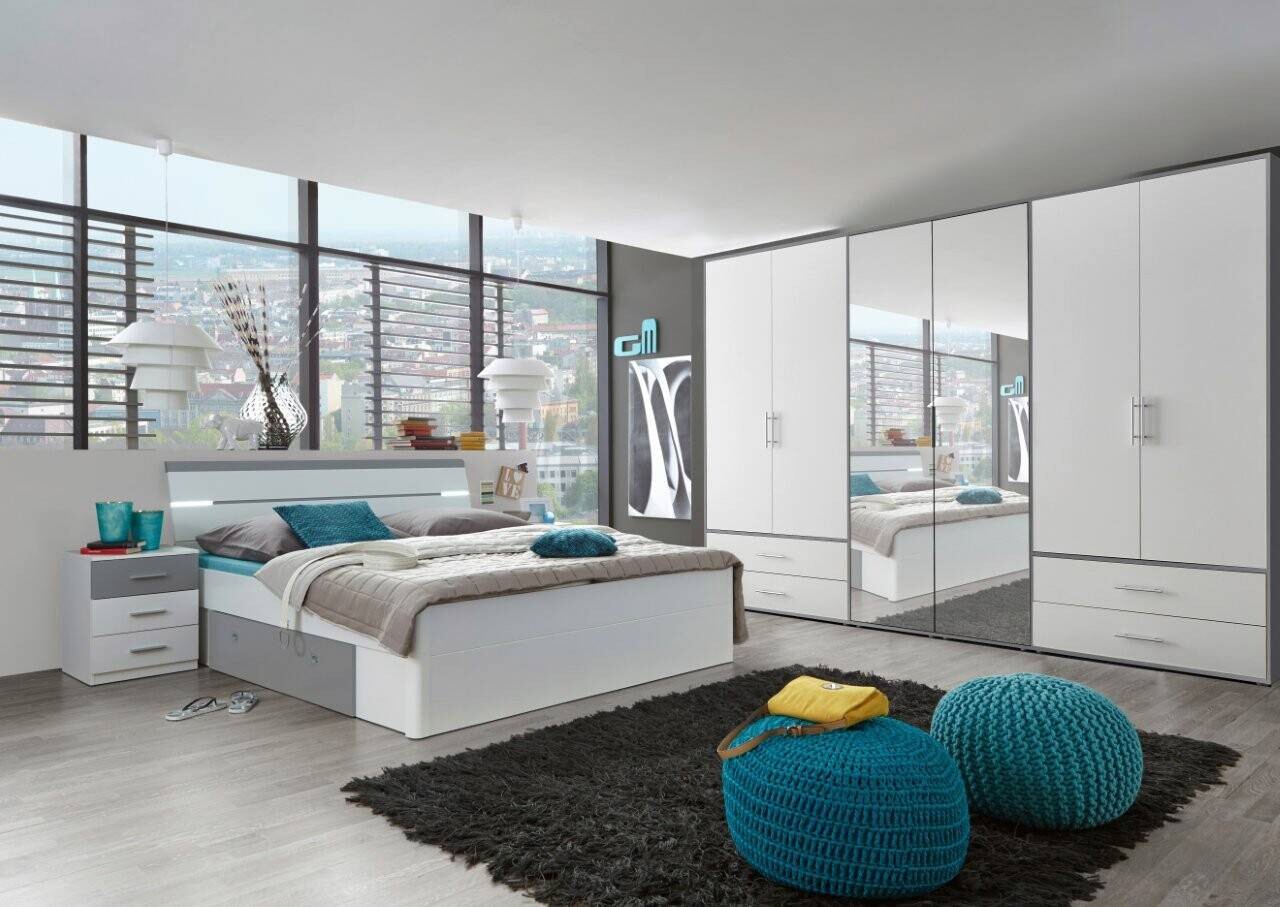 Kleiderschrank Velas weiß B/H/T: ca. 305x207x58 cm