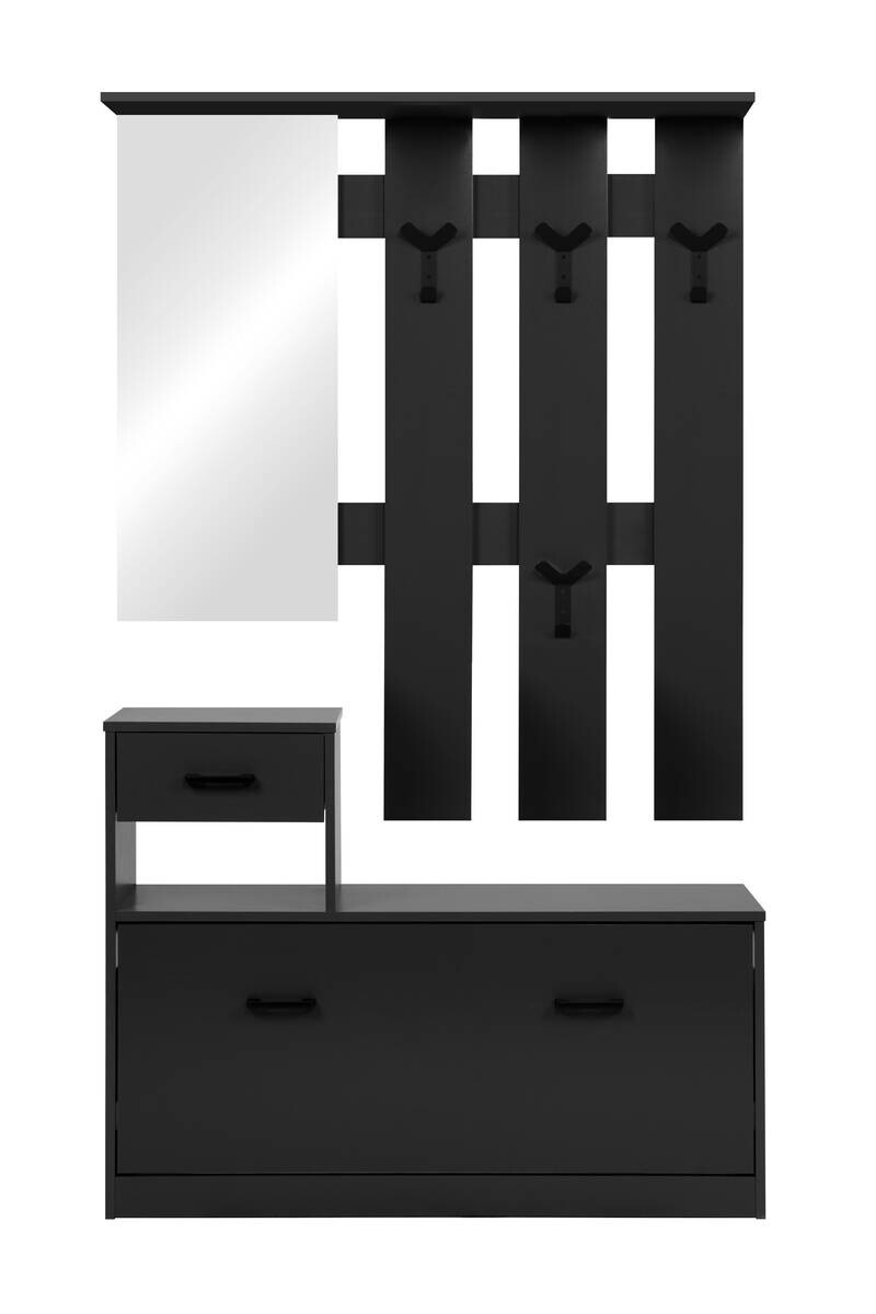 Kompaktgarderobe Garda 41A anthrazit B/H/T: ca. 100x180x25 cm