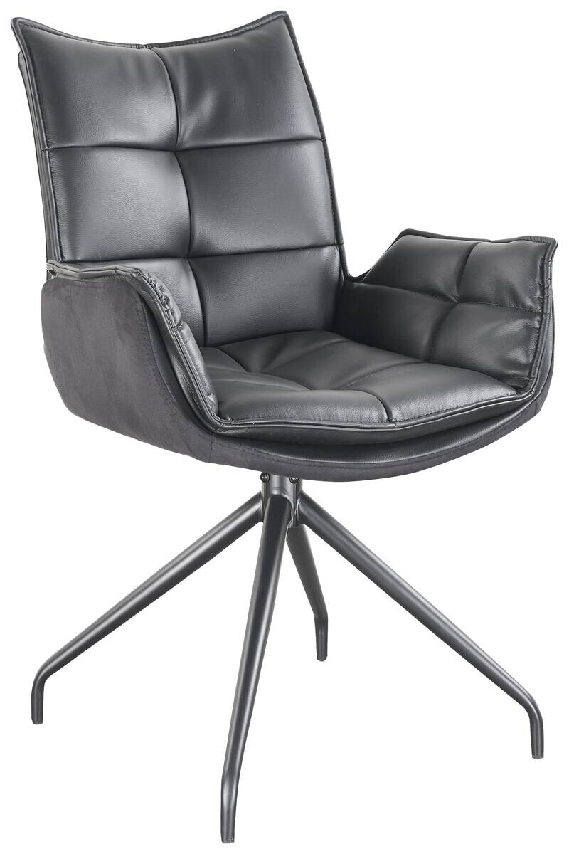 Armlehnstuhl Malin schwarz Kunstleder B/H/T: ca. 59x93x65,5 cm