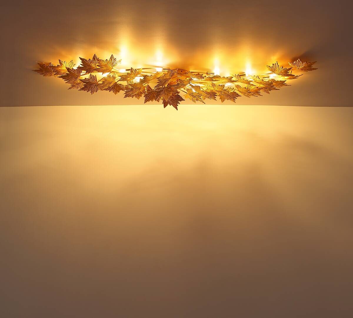 GLOBO LED-Deckenleuchte NADURE gold Metall B/H/T: ca. 45x12x15 cm 10 Brennstellen