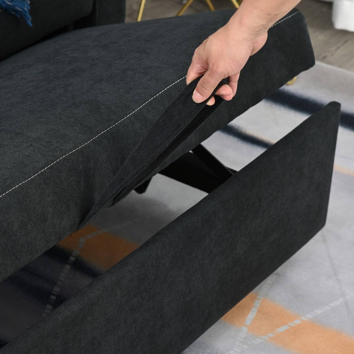 HOMCOM Schlafsofa 833-834 schwarz B/H/T: ca. 148x89x82 cm