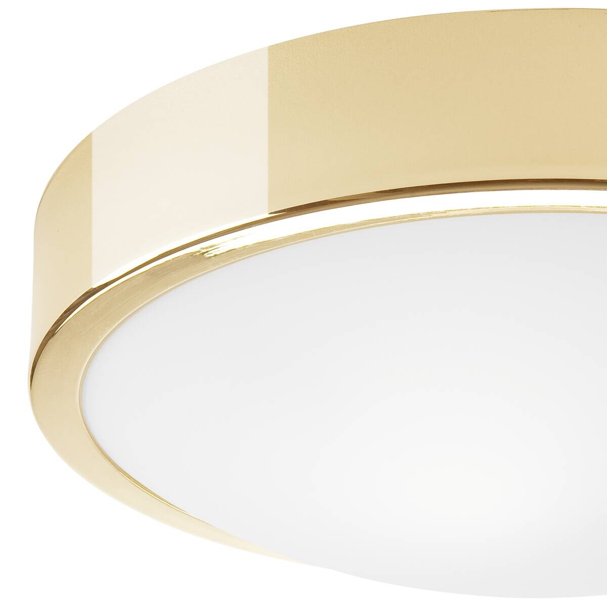 Lamkur Deckenleuchte gold Stahl Glas B/H/L: ca. 37x8x37 cm E27 2 Brennstellen