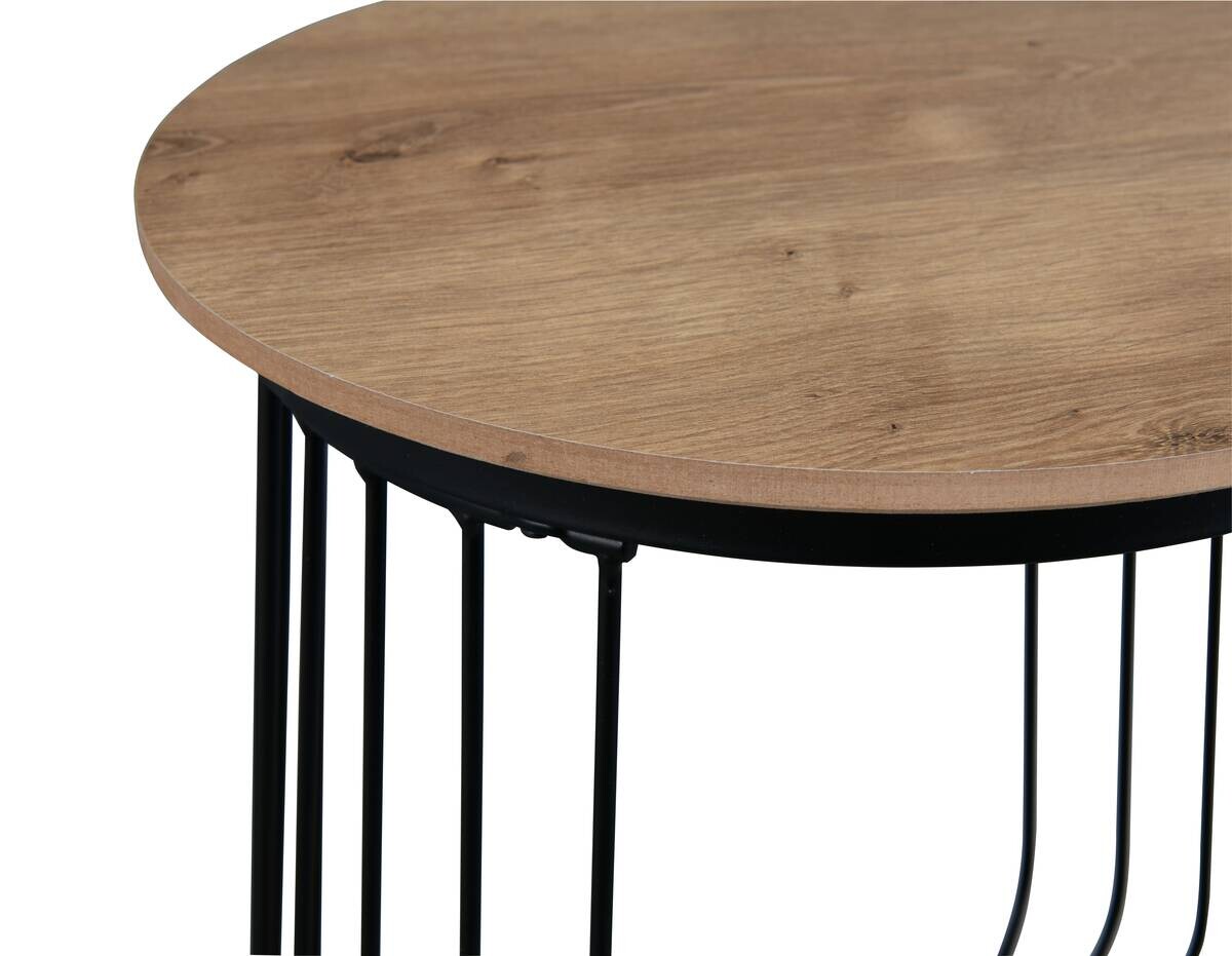 Couchtisch Arkali, 2er-Set Eiche Artisan Nachbildung H/D: ca. 50x50 cm