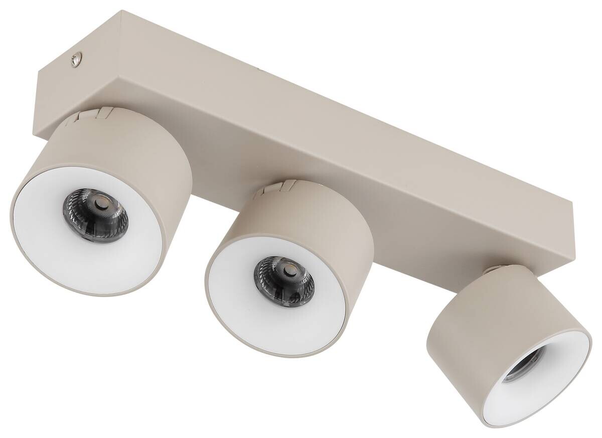 GLOBO LED-Strahler sand Metall Aluminium Kunststoff B/H/L: ca. 8,5x30x10,5 cm 3 Brennstellen